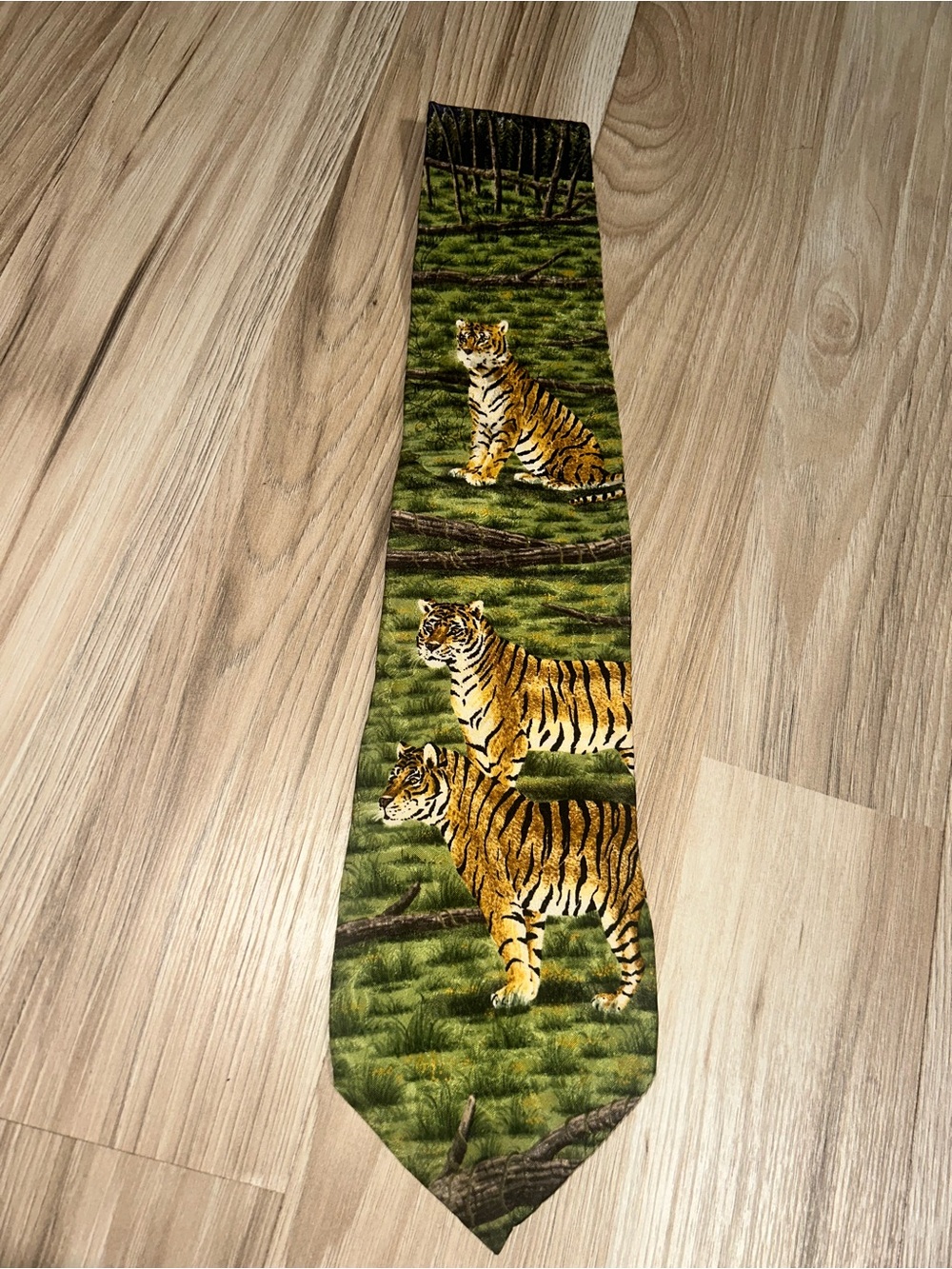 Tiger Print Men's Silk Tie
